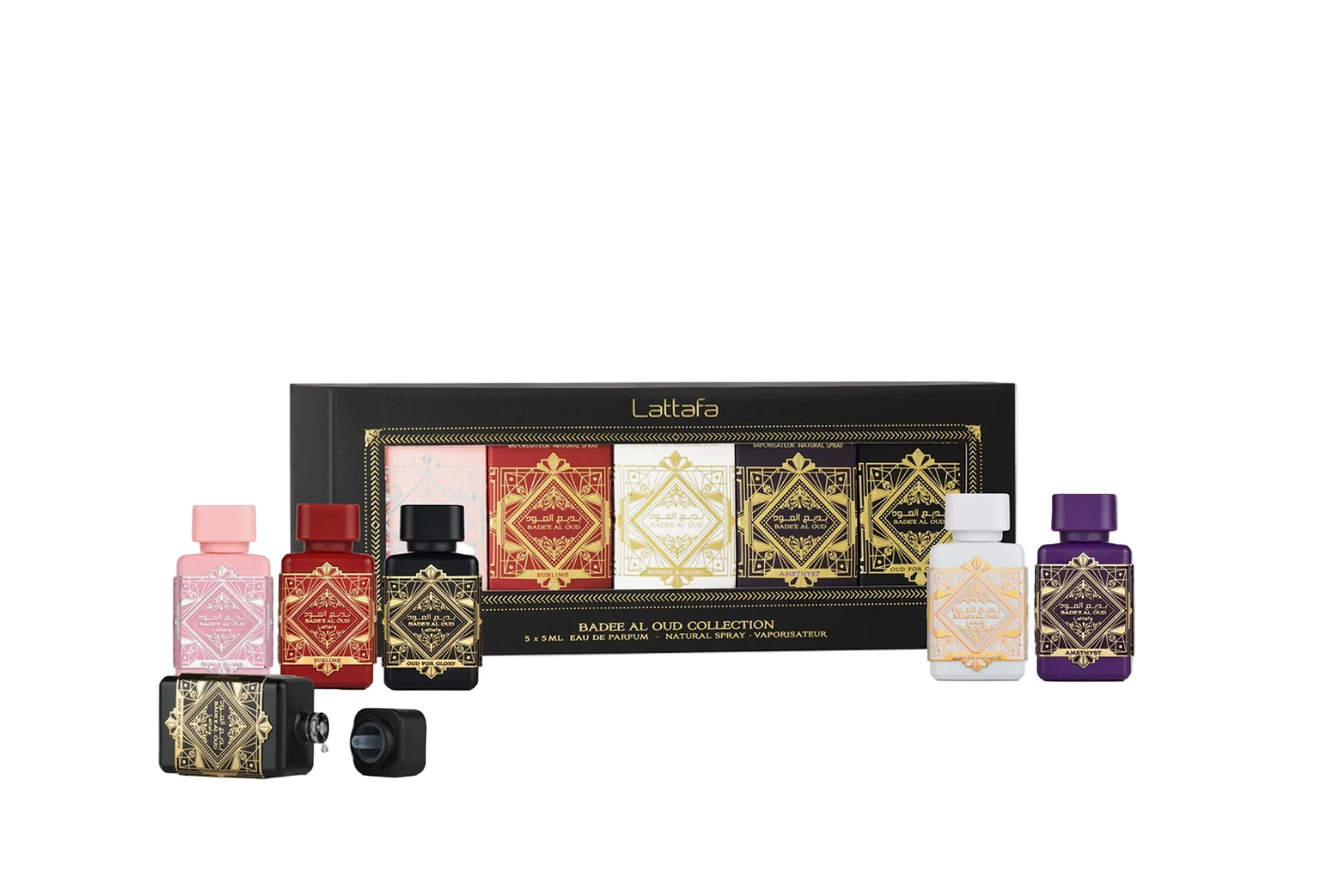 Colección Badee Al Oud de Lattafa EDP 5x5ml Set de regalo