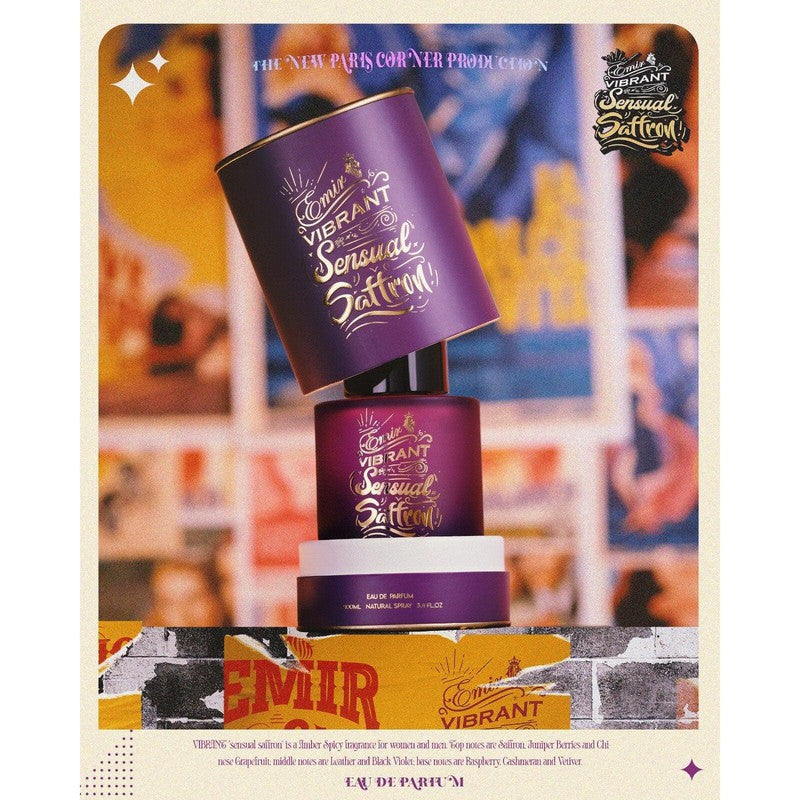 Emir Vibrant Sensual Azafrán agua perfumada unisex 100ml - Royalsperfume EMIR