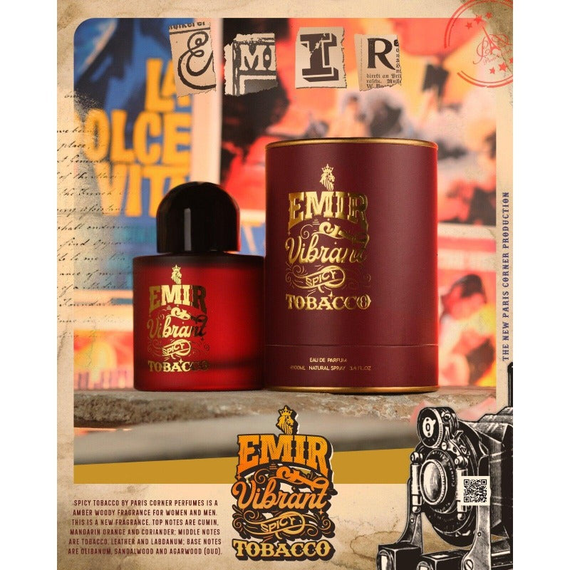 Emir Vibrant Spicy Tobacco agua perfumada unisex 100ml - Royalsperfume EMIR